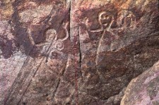 Arte rupestre encontrada no Parque Nacional do Jaú, no Amazonas e em Roraima