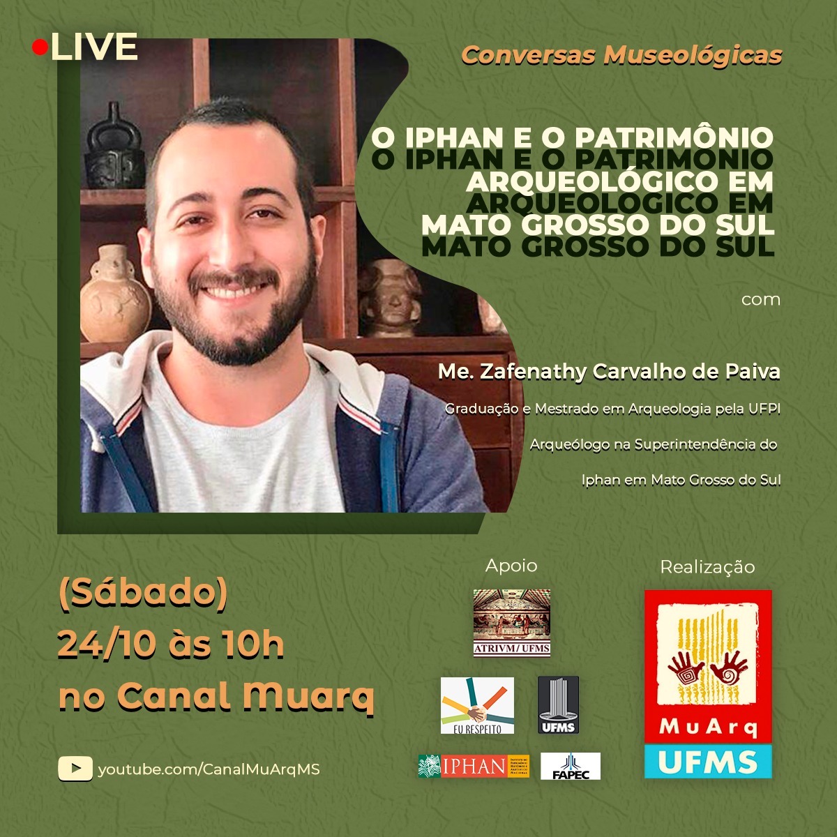 Iphan e o Patrimônio Arqueológico do Mato Grosso do Sul serão temas de encontro virtual da UFMS