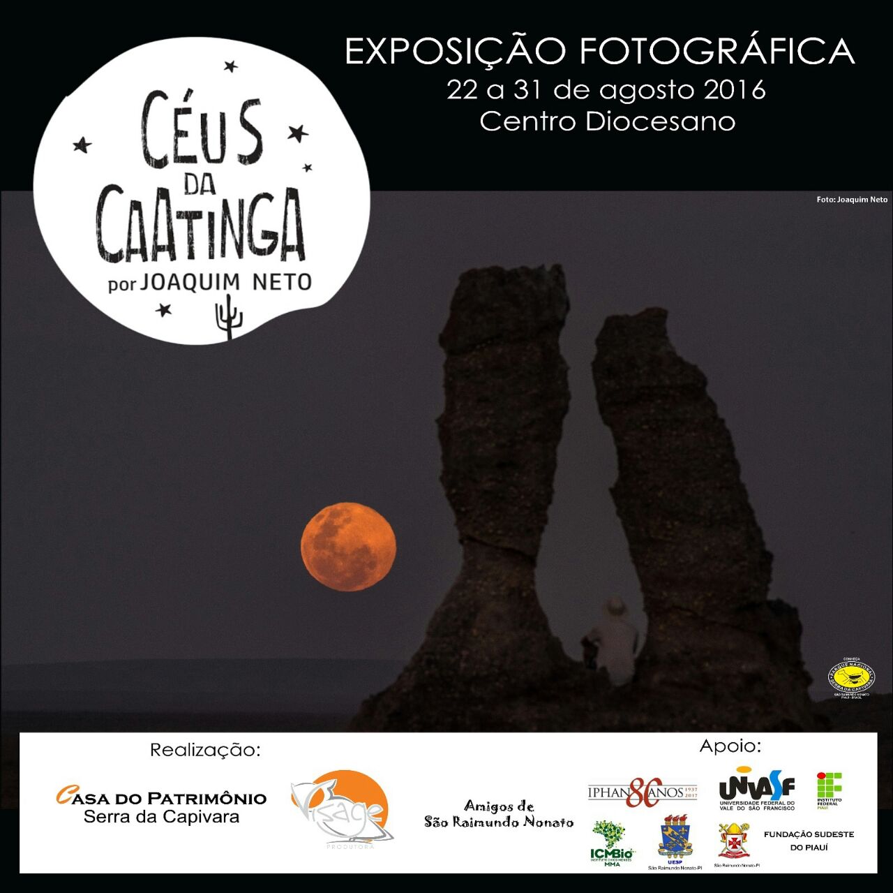 A Exposição fotográfica Céus da Caatinga reúne 35 imagens de ambientes e da atmosfera catingueira.