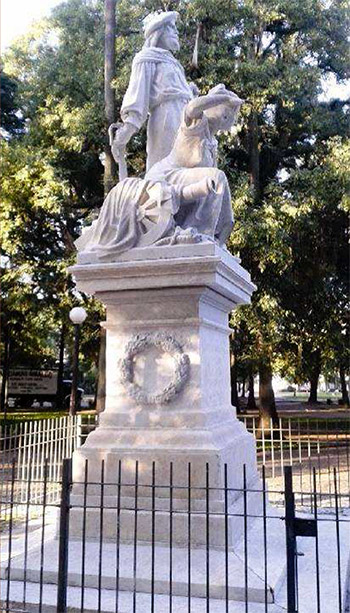 Monumento de Giuseppe e Anita Garibaldi, esculpido em  mármore de Carrara por Fidelfo Simi, será entregue restaurado à comunidade .