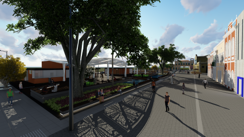Imagens em 3D do projeto de revitalização do Largo da Alfândega
